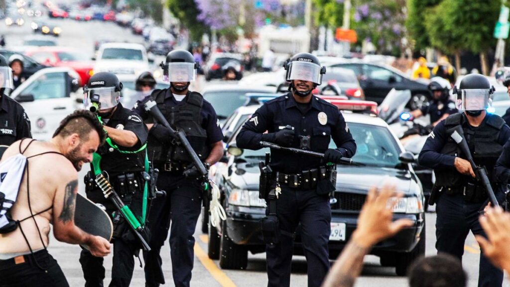 cops attacking peaceful protest